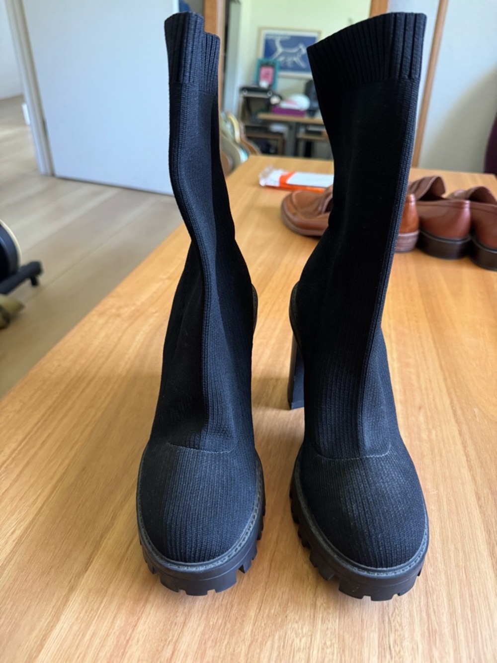 Zara tall black boots, size 38